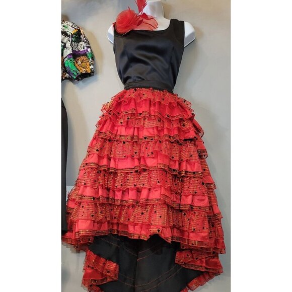 Handmade Dresses & Skirts - Four Dresses in One. Handmade Unique Black and Red Satiny Dress Size MD-LG